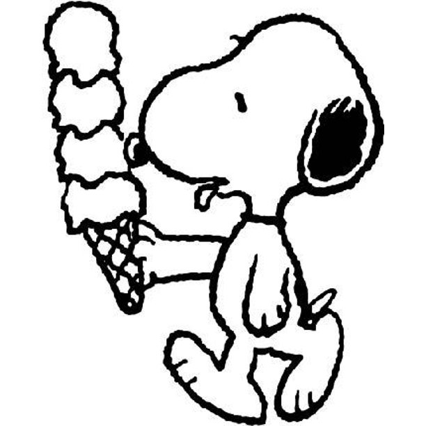 Snoopy Dog Ice Cream Peanuts Cartoon Character Decors Wall Sticker Art Design Decal For Girls Boys Kids Room Bedroom Nursery Kindergarten Home Decor Stickers Wall Art Vinyl Decoration 10x8 Inch Walmart Com