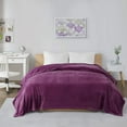 thumbnail image 3 of Home Essence Oversized Microlight Plush Bed Blanket, Full/Queen, Purple, 3 of 7
