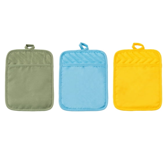3Pcs Pocket Pot Holders, Cotton Heat Resistant Potholder, Kitchen Pot Holders for Daily Kitchen Baking and Cooking, 7X9inch