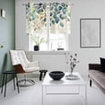 thumbnail image 4 of Blue Teal Botanical Kitchen Curtains Small Short 39 Inch Length, Weeping Fall Eucalyptus Leaves Rustic Grommet Bedroom Living Room Curtains, Light Filtering Cafe Curtain Drapes 2 Panels Set 55''x39'', 4 of 9