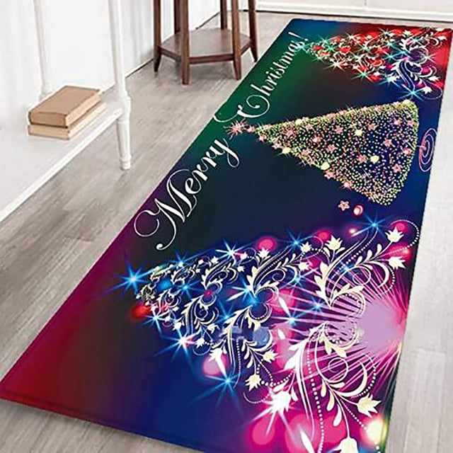 Fiudx Ofertas relámpago del día, solo en línea Felpudos de bienvenida de Feliz Navidad Felpudos de bienvenida de Feliz Navidad Alfombras de interior para el hogar Decoración