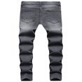 thumbnail image 2 of Men‘s Ripped Skinny Jeans Casual Male Slim Solid Color Long Trousers, 2 of 9