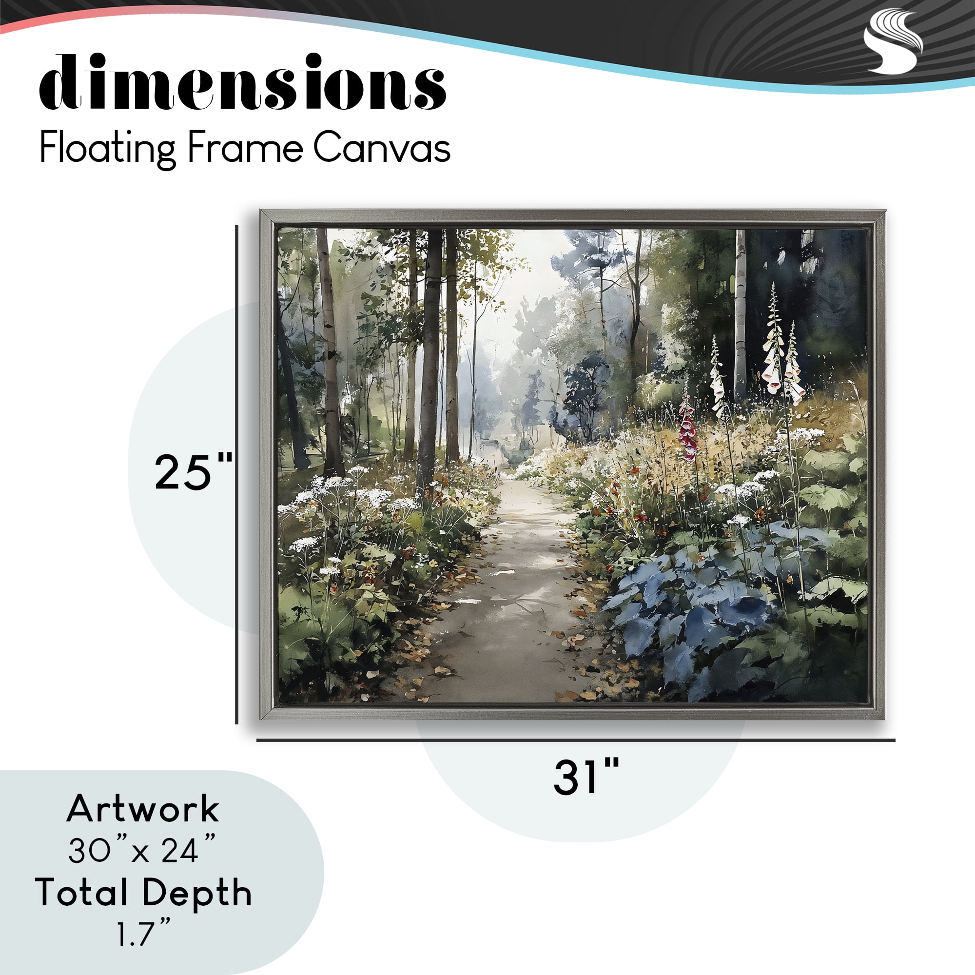 Stupell Industries Foliage Forest at Dusk Gray Framed Floater Canvas Wall Art, design by Franklyn Gregory