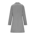 thumbnail image 4 of Dwralegc Pea Coats for Women Casual Single Breasted Outerwear Coat Stand Collar Trench Wool Jackets Dress Balck Peacoat with Pockets Dark Gray 2XL, 4 of 7