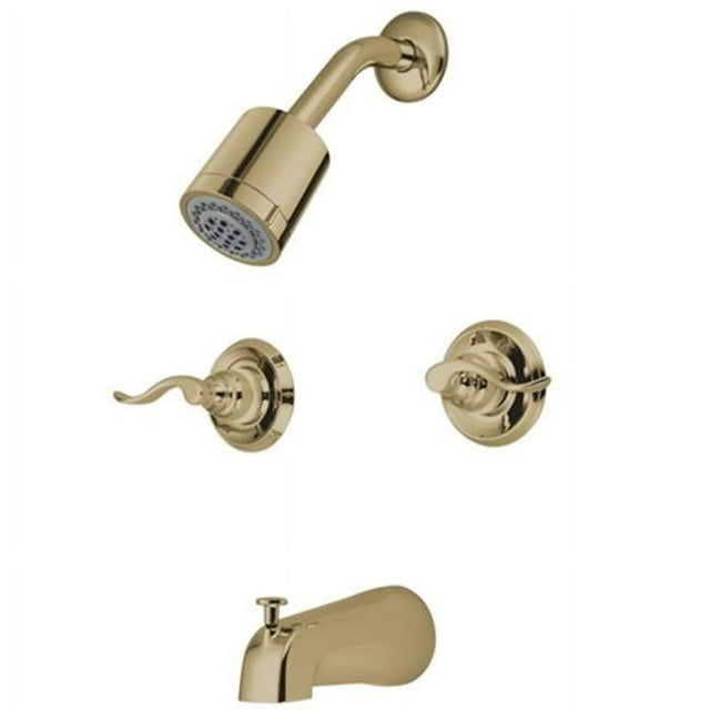Kingston Brass KB8242NFL NuWave French Tub & Shower Faucet with Two Handle, Polished Brass