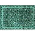 thumbnail image 1 of Ahgly Company Machine Washable Indoor Rectangle Persian Turquoise Blue Traditional Area Rugs, 8' x 10', 1 of 4