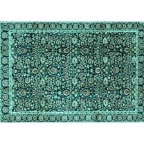 Ahgly Company Indoor Rectangle Persian Turquoise Blue Traditional Area Rugs, 5' x 7'