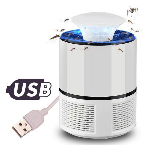 Lámpara antimosquitos portátil, USB, eléctrica, para interiores, con luz UV, para el hogar, color blanco