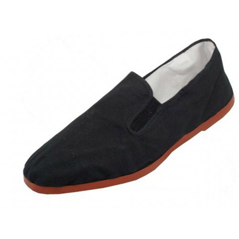 Sizes Men's Canvas Slip-On Kung Fu Shoes-Cotton Soles-Black-New-Mult 