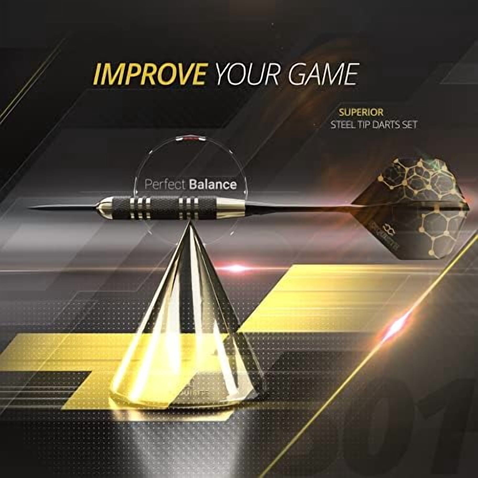YNGLLC Premium Steel Tip Darts Set - Professional Darts, Brass Barrels, Metal Tip Darts, Extra Flights, (12) Aluminum Shafts 35/48, O-Rings, Dart Tool, Dart Sharpener, Darts Case
