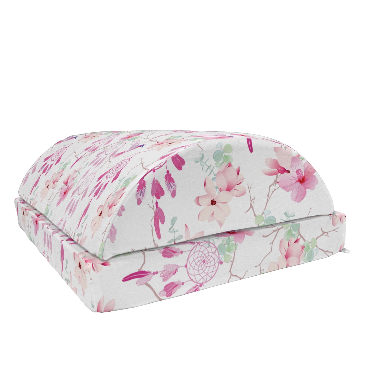 Hummingbird Foot Rest Soft Colored Tranquil Pattern of Birds