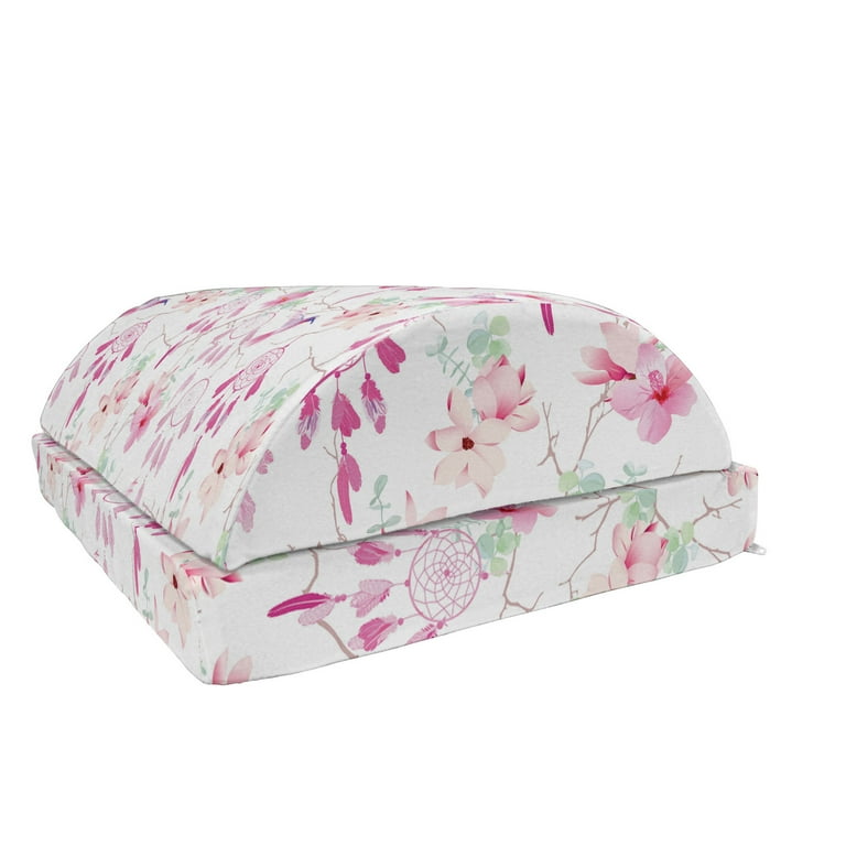 Hummingbird Foot Rest Soft Colored Tranquil Pattern of Birds Dream Catchers Hibiscus Non Slip Backing Adjustable Ergonomic Memory Foam Leg Support