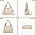 thumbnail image 5 of Sunyuer Vintage Hobo Bag for Women, Large Capacity PU Soft Leather Slouchy Tote Purse Single Shoulder Crossbody Handbag, 5 of 7