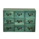 thumbnail image 2 of Gabinete de almacenamiento de escritorio de 9 cajones con manijas de metal, botiquín de encimera Azul, 2 of 9