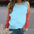 thumbnail image 2 of GigrtiJin Women Long Sleeved Gradient Sweatshirt Plus Size Round Neck Casual Pullover Top Fashion Going out Basic Blouse, 2 of 5