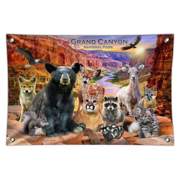 Grand Canyon National Park Arizona AZ Animals Cougar Bear Deer Raccoon Home Business Office Sign