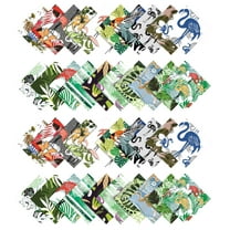 Soimoi Tropical Print Precut 5-inch Cotton Fabric Quilting Squares Charm Pack DIY Patchwork Sewing Craft-Sea Green