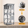 thumbnail image 3 of Large Cat House, Outdoor Catio Cat Enclosures with Upgraded Resting Box, Waterproof Roof, Sisal scratching post, Removable floor, Iockable doors, 3 jumping platforms and 2 small doors (Gray 70.9" H), 3 of 7