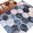 thumbnail image 2 of 6'x9' Area Rugs, Navy Blue Grey Indoor Outdoor Area Rug for Living Room Bedroom, Modern Abstract Art Geometric Washable Bathroom Rugs Kitchen Floor Carpet Mats Home Decor Aesthetic, 2 of 8