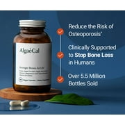 AlgaeCal - Plant-Based Calcium with Vitamin D for Women & Men, Clinically Supported to Stop Bone Loss, 1-Month Supply
