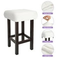 thumbnail image 3 of 2pcs Stool Covers Rectangle, Bar Stool Covers Saddle Seat Cover for Wooden Bench Chair White, 3 of 6