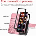 thumbnail image 6 of Wallet Case for Samsung Galaxy Z Fold4,3D Butterfly Pattern PU Leather Case with Magnetic Clasp and Cash Card Slots Holder Holster for Samsung Galaxy Z Fold4 5G, HZD Rhinestone Pink, 6 of 17