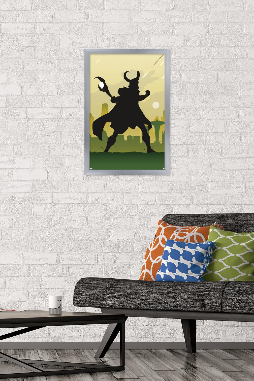 Marvel Comics - Loki - Minimalist Wall Poster, 14.725" x 22.375", Framed