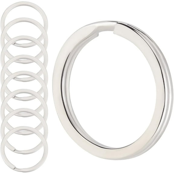 1 Box 20Pcs 316L Stainless Steel Key Rings 30mm Round Key Chain Ring Surgical Grade Split Keyring Metal Flat Linking Rings for Keychain Clasp Pet Dog Tag Accessories Car DIY Craft for diy