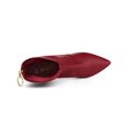 thumbnail image 4 of Unique Bargains Women's Pointy Toe Back Zip Block Heel Ankle Boots Red (Size 7), 4 of 7