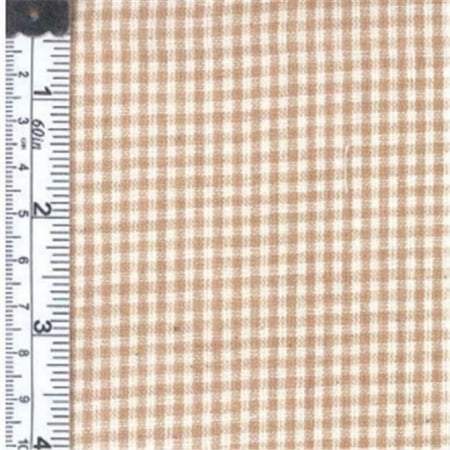 Textile Creations 1405 Rustic Woven Fabric, 0.06 Check White And Tan, 15 yd.