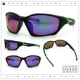 thumbnail image 2 of Mens Color Mirror 90s Xloop Plastic Sport Wrap Around Sunglasses Black Green - Teal Mirror, 2 of 7