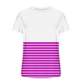 thumbnail image 4 of Lzobxe Womens Tops Casual Loose Colorful Stripe Round Neck Printed T-shirt,Sizes S-3XL, 4 of 6