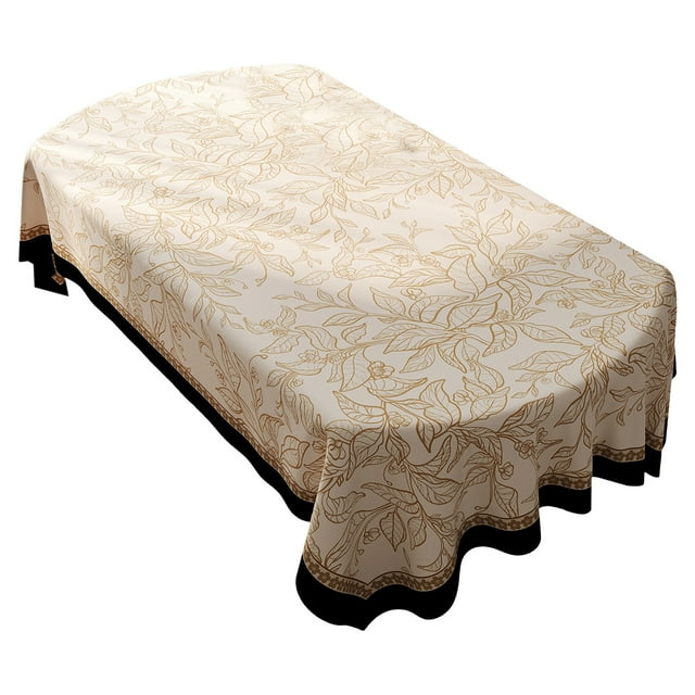 PVC Tablecloth Rectangular Picnic Cloth for Dining Table Coffee Table Office Desk 140 cm x 90 cm Beige