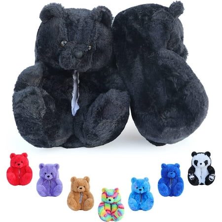 

MKING Teddy Bears Slippers Fuzzy Animal Slippers Cute House Slippers Plush Home Indoor Warm Winter All Inclusive House Slippers for Women Men