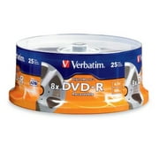 Verbatim 4.7GB 8X DVD-R 25 Packs Cake Box High-Quality Digital Movie Disc with Unique "Movie Reel" Surface