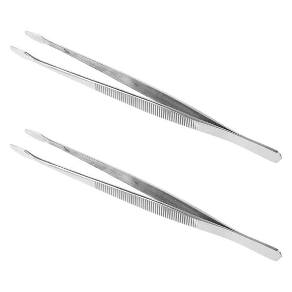 Masteelf 2pcs Stainless Steel Tweezers Precision Stamp Tweezers Stamp Collectors Philately Tools For Crafting Jewelry Electronic For Collecting Stamp Album
