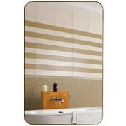 32''x20'' Wall-Mounted Rectangle Mirror Metal Frame Bathroom Entryway Gold