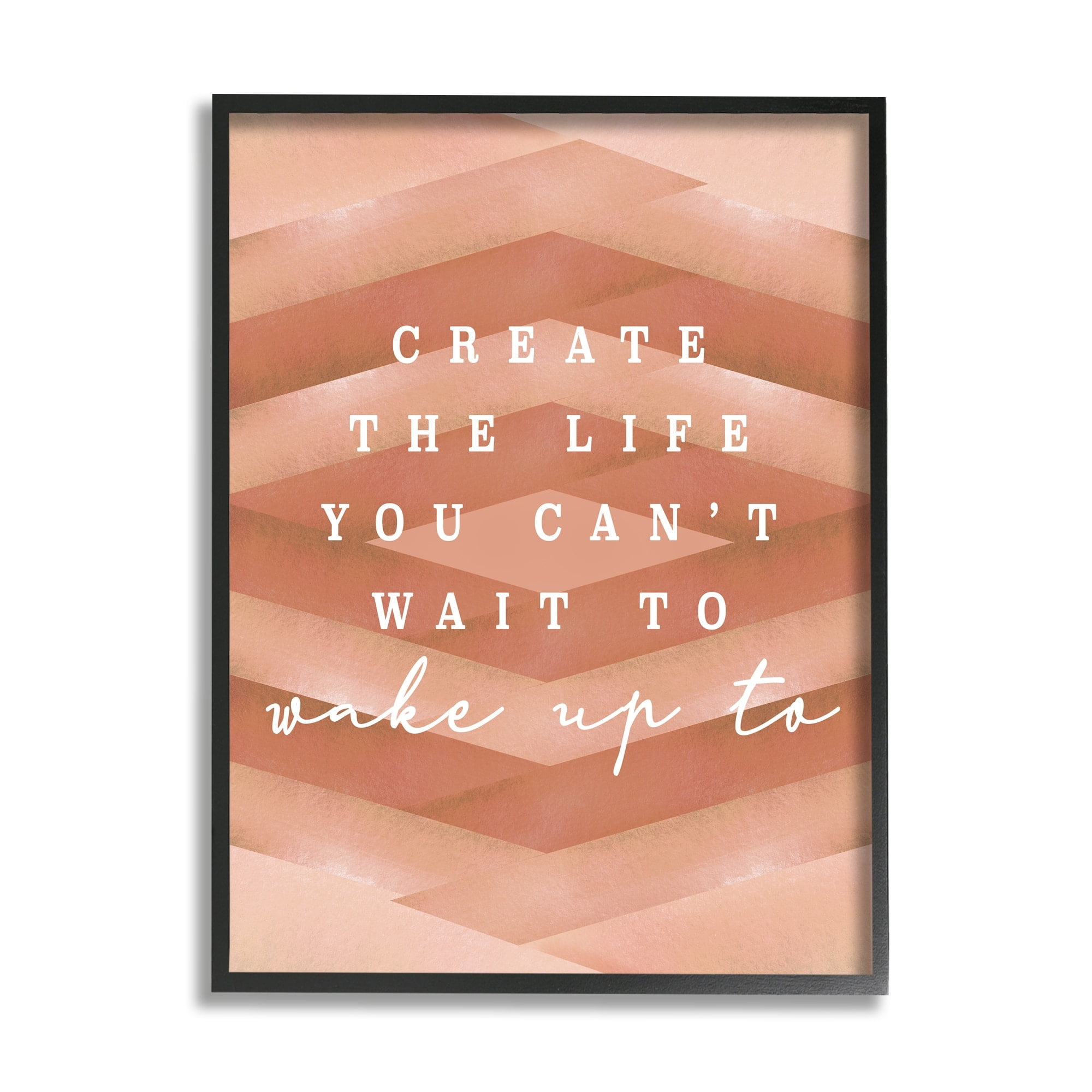Stupell Industries Uplifting Inspirational Quote Geometric Stripes Design Framed Wall Art, 11 x 14, Design by Lil' Rue