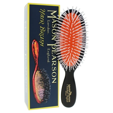 Mason Pearson Pocket Nylon Brush - N4 Dark Ruby - 2 Pc Hair Brush and Cleaning (Best Way To Clean Hair Brushes)