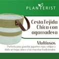 thumbnail image 2 of Planterist Cesta Organizadora Chica Tejida – Algodón Lavable, Plegable y Portable – Multiusos 19.5x17.5 cm con Agarradera de Piel para Almacenaje, Decoración y Ropa Sucia (Pátzcuaro), 2 of 9