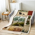thumbnail image 2 of Wild Animal Bear Fleece Blanket Bear Deer Paw Sherpa Blanket Farmhouse Style Plush Blanket Woodland Vintage Cabin Throw Blanket 40x50 inch for Sofa Bed Couch Chair Office Living Room, 2 of 5