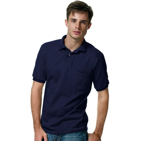 Cotton-Blend Jersey Men`s Polo with Pocket - Best-Seller, 0504, XL,