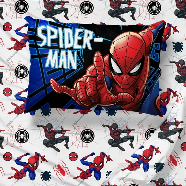 Marvel Spiderman Blue 7 Piece Full Bed Set w/ Sham, 100