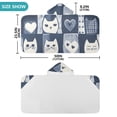 thumbnail image 4 of Yayeee Kids Hooded Towels Toddler Soft Absorbent Beach Bathing Wrap 50" x 23.5", Blue Cats and Hearts, 4 of 5