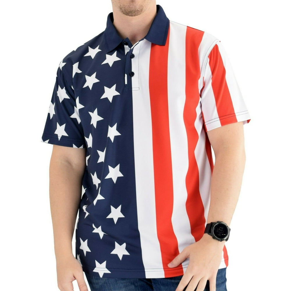 Made in The USA Patriotic Golf Shirt - Walmart.com - Walmart.com