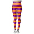 thumbnail image 5 of XIAONU Women's Festive Leggings Slim Fit Argyle Print Bottoms Stretchy Carnival Style Pants Orange, 5 of 5