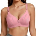 thumbnail image 5 of Fmbrln Minimizer Bras for Women Deep V Seamless Support Push Up Bra Adjustable Straps Padded Comfy Bralette Hot Pink 90BC, 5 of 5