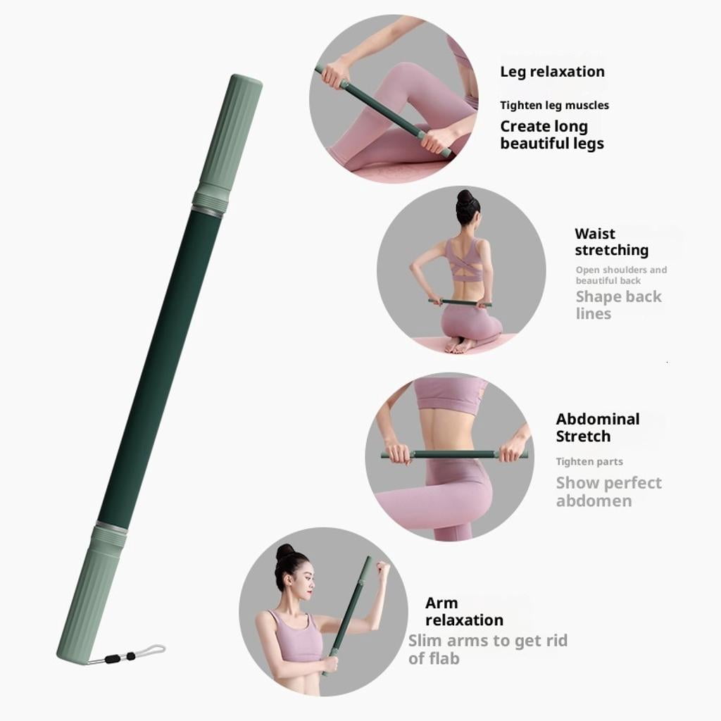 Yihuala Pilates Roller Stainless Construction NonSlip Surfaces Deeply Tissue Therapies Compacts Muscle Exercise Recovery Stick