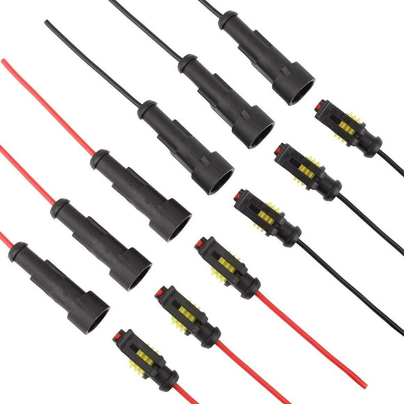 TOMALL 1 Pin Way 18 AWG Waterproof Connector for Electrical Quick Plug socket 1 Wire Pigtail 1.5mm Series (Pack of 6)
