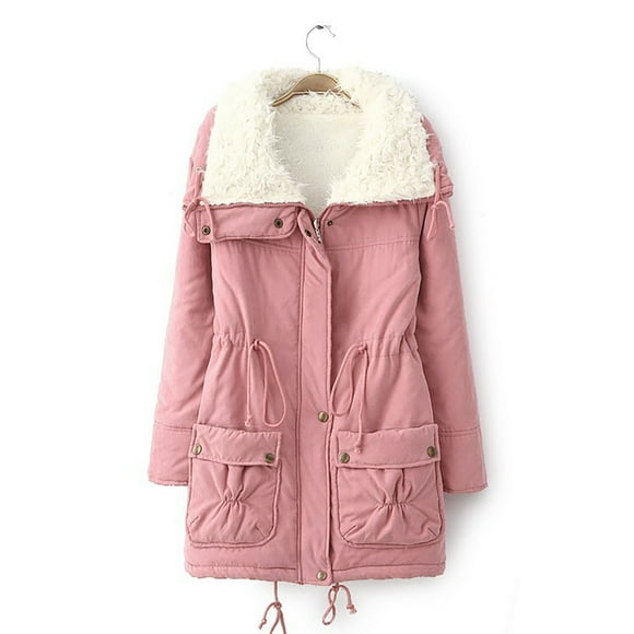 Aboser Womens Winter Coats 2024 Trendy Lapel Parkas Sherpa Fleece Lined Jackets Casual Solid Warm Quilted Jacket Thick Anorak with Pockets